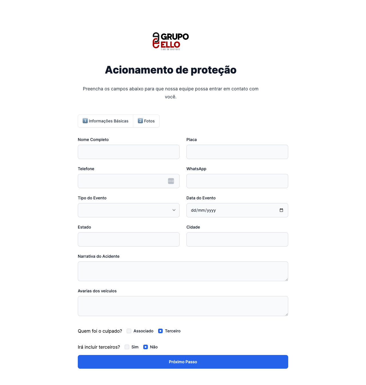 Ello - Cadastro de Sinistros